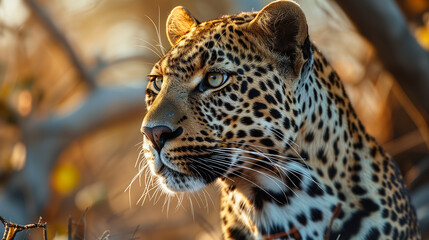 Intense Gaze of a Wild Leopard