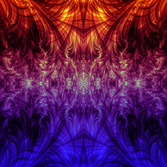 bizarre surreal dreamlike ethereal gold to purple colour gradient lacy design