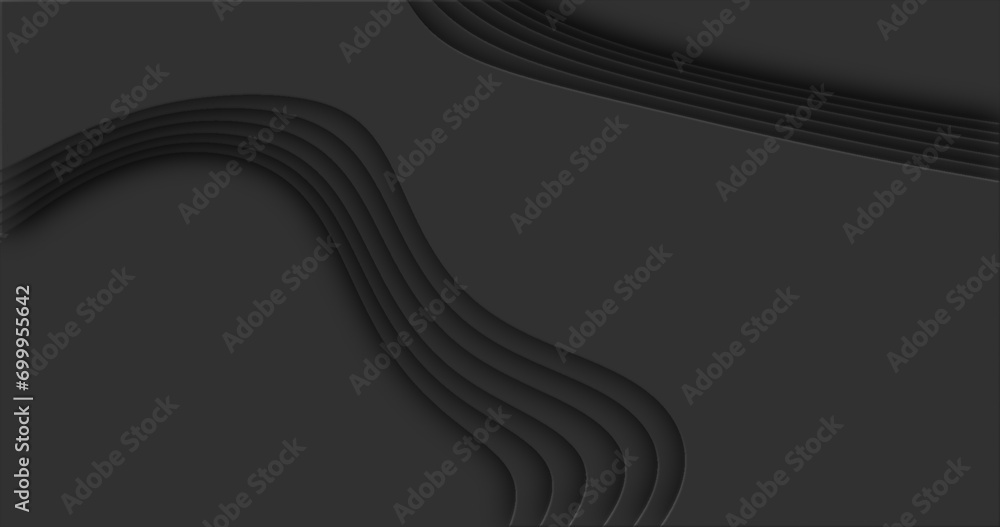 Aufkleber black cutted abstract background pattern of lines and waves