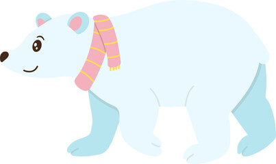 White Bear Animal wearing Scarf