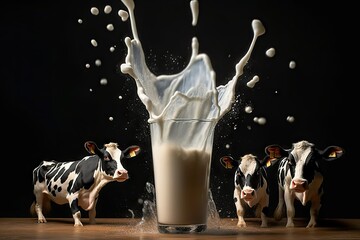  product dairy industry welfare animal splash milky milk glass jumping cow Herd