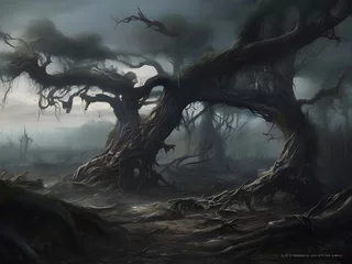 Poster spooky halloween landscape © Srimal