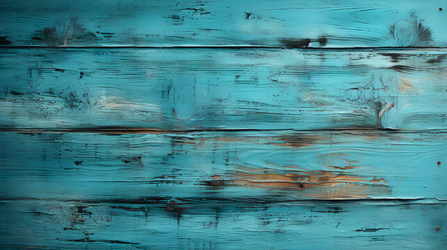 Aqua blue painted barnwood - faded and worn - background - backdrop - graphic resource 