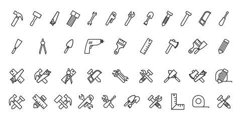 handyman tools icon collection.vector icon templates editable and resizable