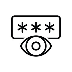 Password and eye vector icon