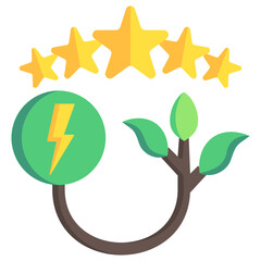 Energy Star multi color icon, related to renewable energy, green energy. use for web, digital and app development