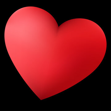 red volumetric festive heart vector illustration
