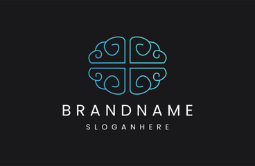Brain Logo design vector template.