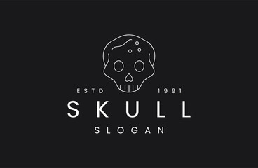Skull logo vector icon illustration hipster vintage retro