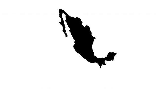 animated video of the map icon for the country of Mexico