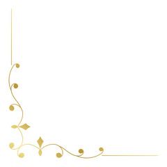 Vintage corner lines in the shape of gold rolled flowers are made into a baroque style frame.