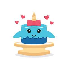 cute unicorn cake with cream