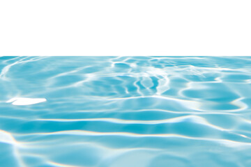 Bluewater waves on the surface ripples blurred. Defocus blurred transparent blue colored clear calm water surface texture with splash and bubbles. Water waves with shining pattern texture background.