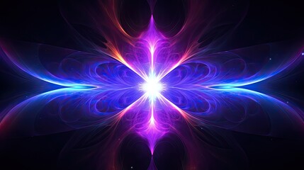 8k Abstract neon fractal wallpaper with space background