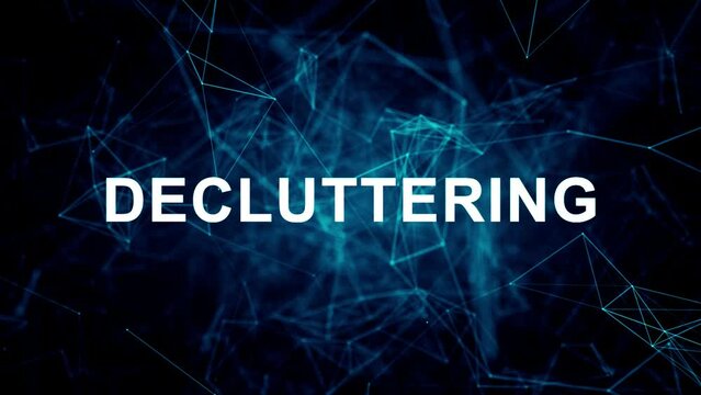 Animated futuristic texts about Home Organization Services Online, home organization and decluttering services