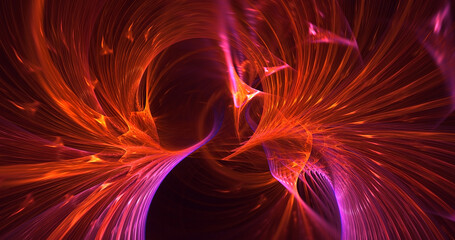 3D manual rendering abstract fractal light background