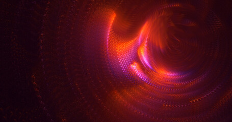3D rendering abstract red fractal light background