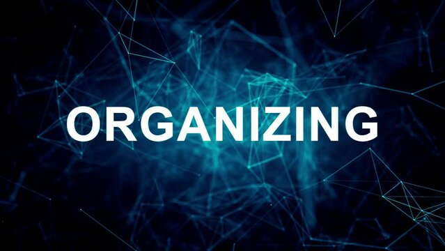 Animated futuristic texts about Home Organization Services, decluttering and organizing services