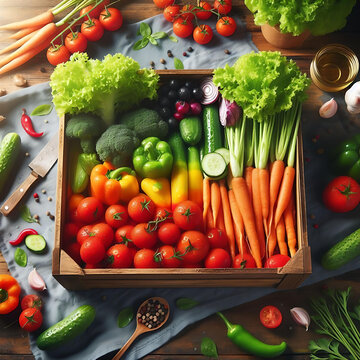 Fresh veggies (vegetables) ai generated image
