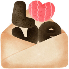 Watercolor love letter with wings