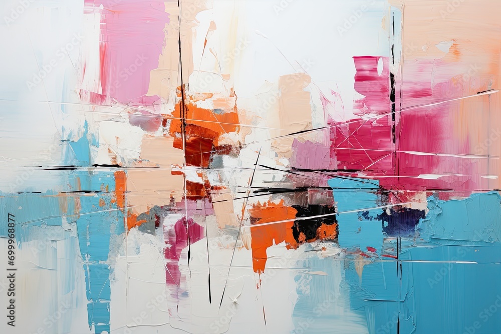 Aufkleber bright, multicolored abstraction techniques using various methods, background, illustration for cove