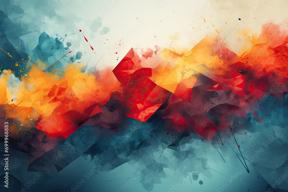 Poster bright, multicolored abstraction techniques using various methods, background, illustration for cove