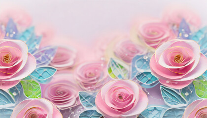 Pink rose flowers background