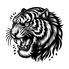 Tiger black and white