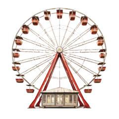 Deurstickers Ferris wheel isolated on white or transparent background © Nazmus