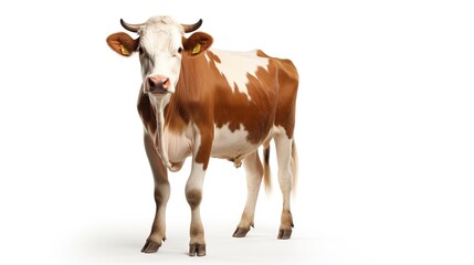 Cow on White Background. Milk, Meat, Beef, Ranch, Farm
