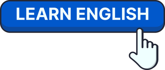 Learn English Button with Mouse Cursor Clicks