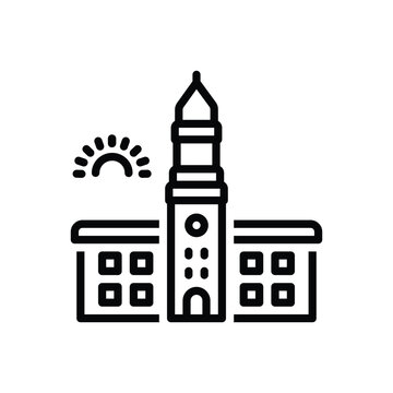 Black line icon for cornell