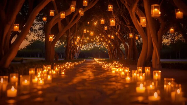 The path of candles leads to a dreamy destination, where you can get lost in each others company and cherish every moment together.