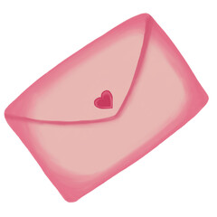 Pink love letter envelope. Romantic illustration. Perfect for valentine, wedding, and romantic design concept.