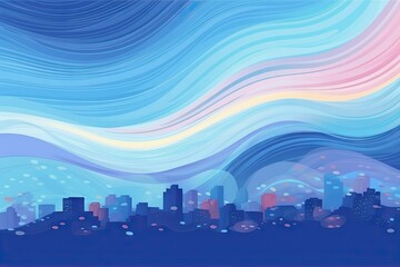 illustration background waves colored pastel abstract Creamy