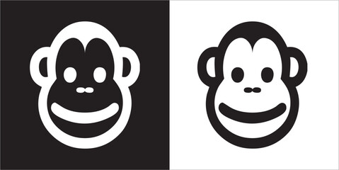 Illustration vector graphics of face monkey icon