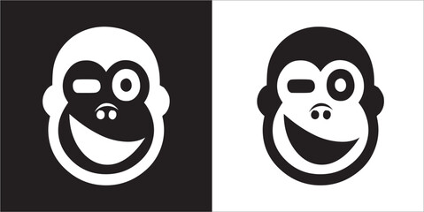 Illustration vector graphics of face monkey icon