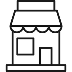 Store Building Line Icon