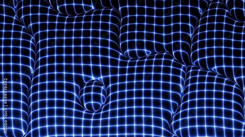 Fototapete technology digital wave background concept. beautiful motion waving dots texture with glowing lines.