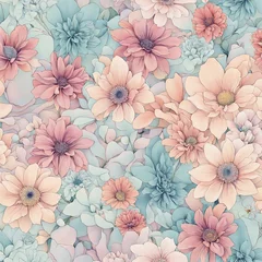 Badkamer foto achterwand seamless floral pattern © moon