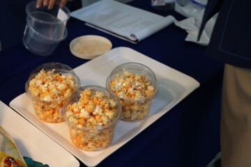 Sweet caramel popcorn in the morning