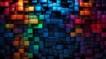  Stack of colorful cube Abstract Texture - Generative AI