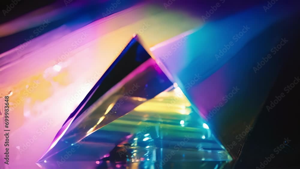 Poster a microscope of a prism splitting a beam of light into a rainbow reveals the science behind color pe
