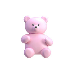 pink teddy bear isolated