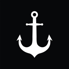 anchor on black, ship anchor