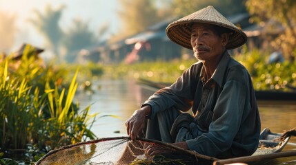Myanmar travel attraction landmark - Traditional Burmese fisherman
