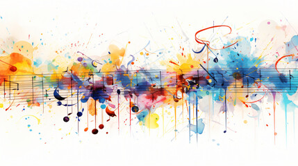 Abstract musical long narrow background