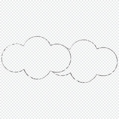 Dream cloud or bubble text template black color isolated in transparent background