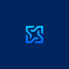 Abstract square logo with blue gradient color.