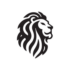 minimalist lion logo on a white background
